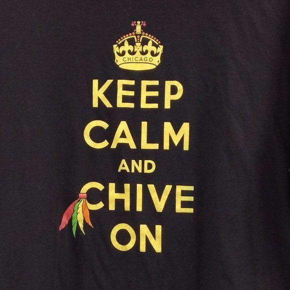 CHIVE NATION T Shirt Men's 3XL Black Keep Calm And Chive On Graphic Short Sleeve - Picture 2 of 7
